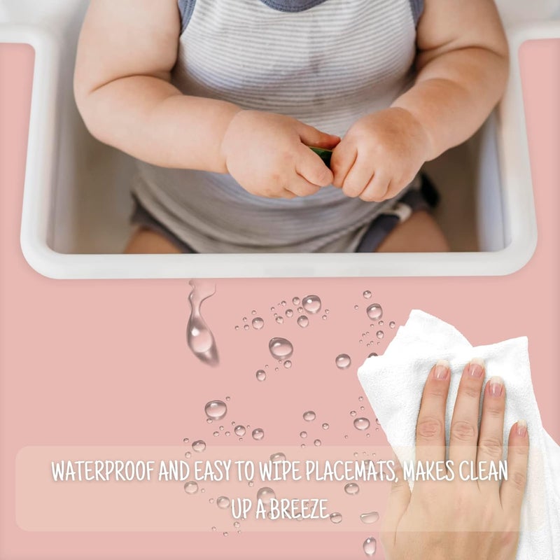 Mintlyfe High Chair Placemat for IKEA Antilop Baby High Chair, Silicone Placemats, High Chair Tray Finger Foods Placemat for Boys and Girls, Babies, Toddlers (Blush) - Image 4